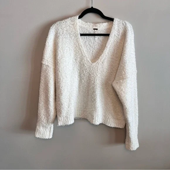 Free People Eco Theo Oversized V-Neck Sweater XS - Picture 2 of 9